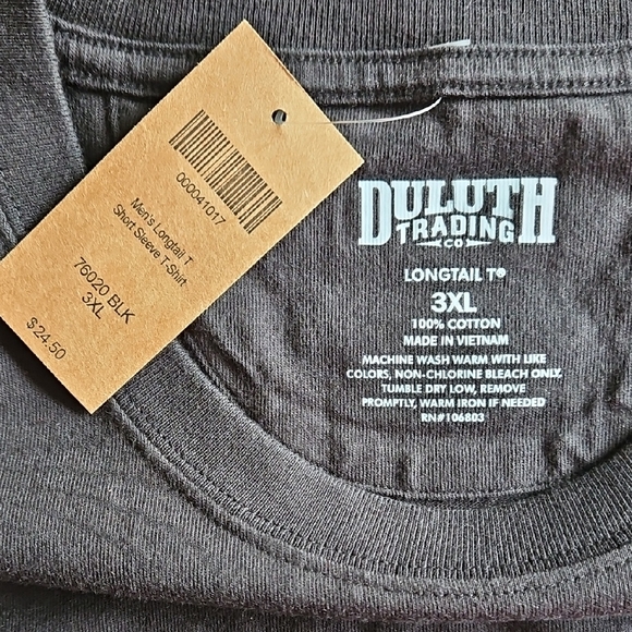 Duluth‎ Trading Mens Longtail Black Short Sleeve T-Shirt Sz 3XL NWT - Picture 7 of 7